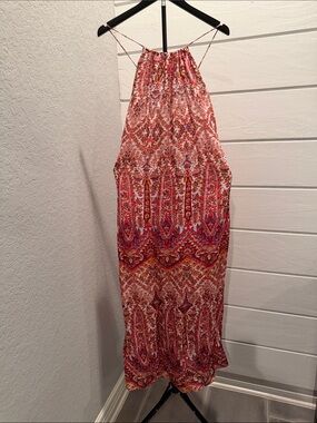 Banana Republic Red Orange Paisley Maxi Dress